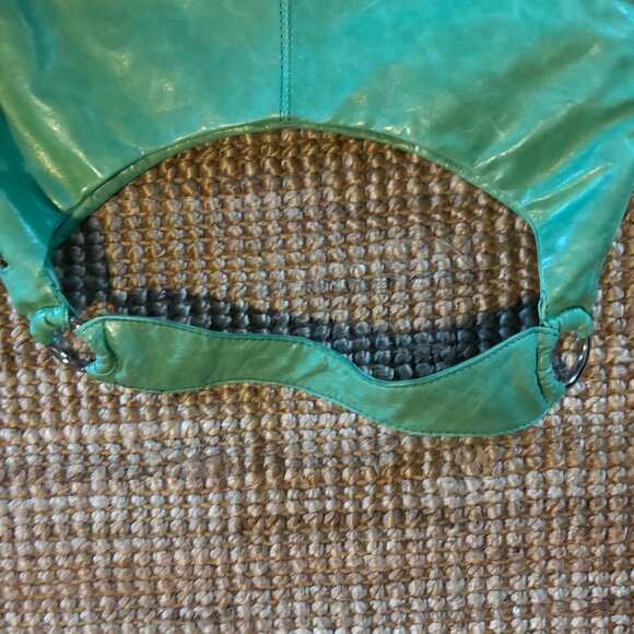 HOBO International Light Green Leather Shoulder Bag Boho Large - Picture 3 of 8
